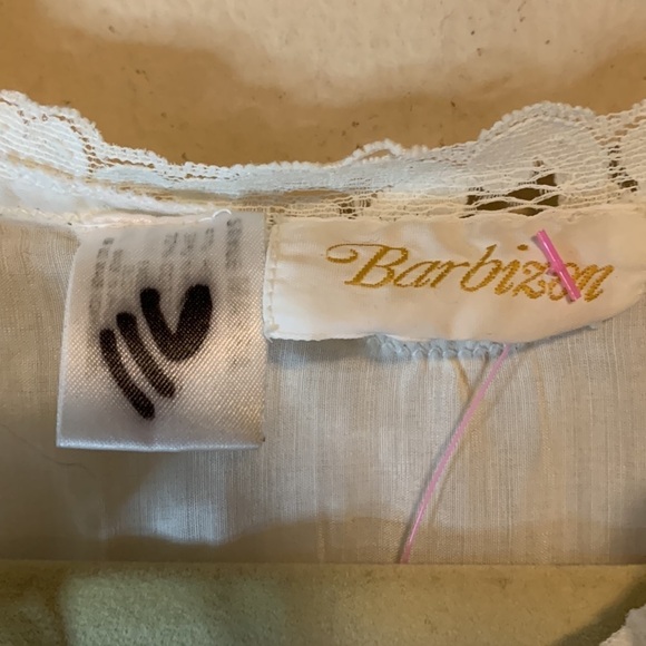 VTG 70s Barbizon Lace Gown M – Cream Floral Prairie Cottagecore Fairy Romantic M - Picture 13 of 14